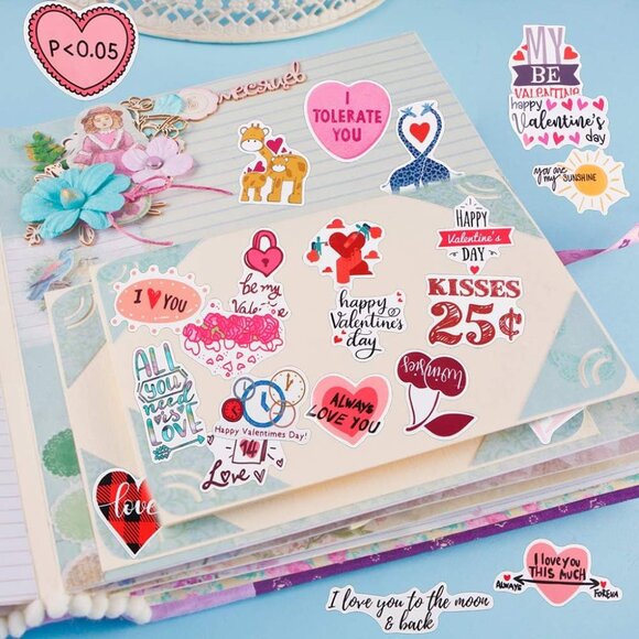 Valentines Day Stickers - Love Sticker Scrapbook Stickers for Laptop Gift Box En - Picture 3 of 6